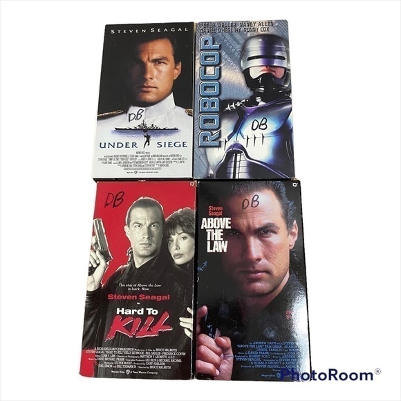 Vintage VHS Bundle Steven Seagal Under Siege Robocop Hard to Kill Above the Law - Picture 1 of 3